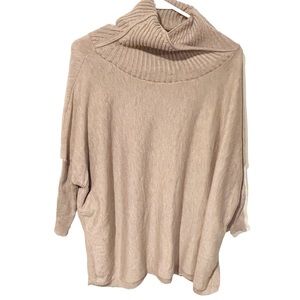 Mer/Sea Pullover High Neck Sweater OS One Size Boxy 3/4 Sleeves Soft Side‎ Slits